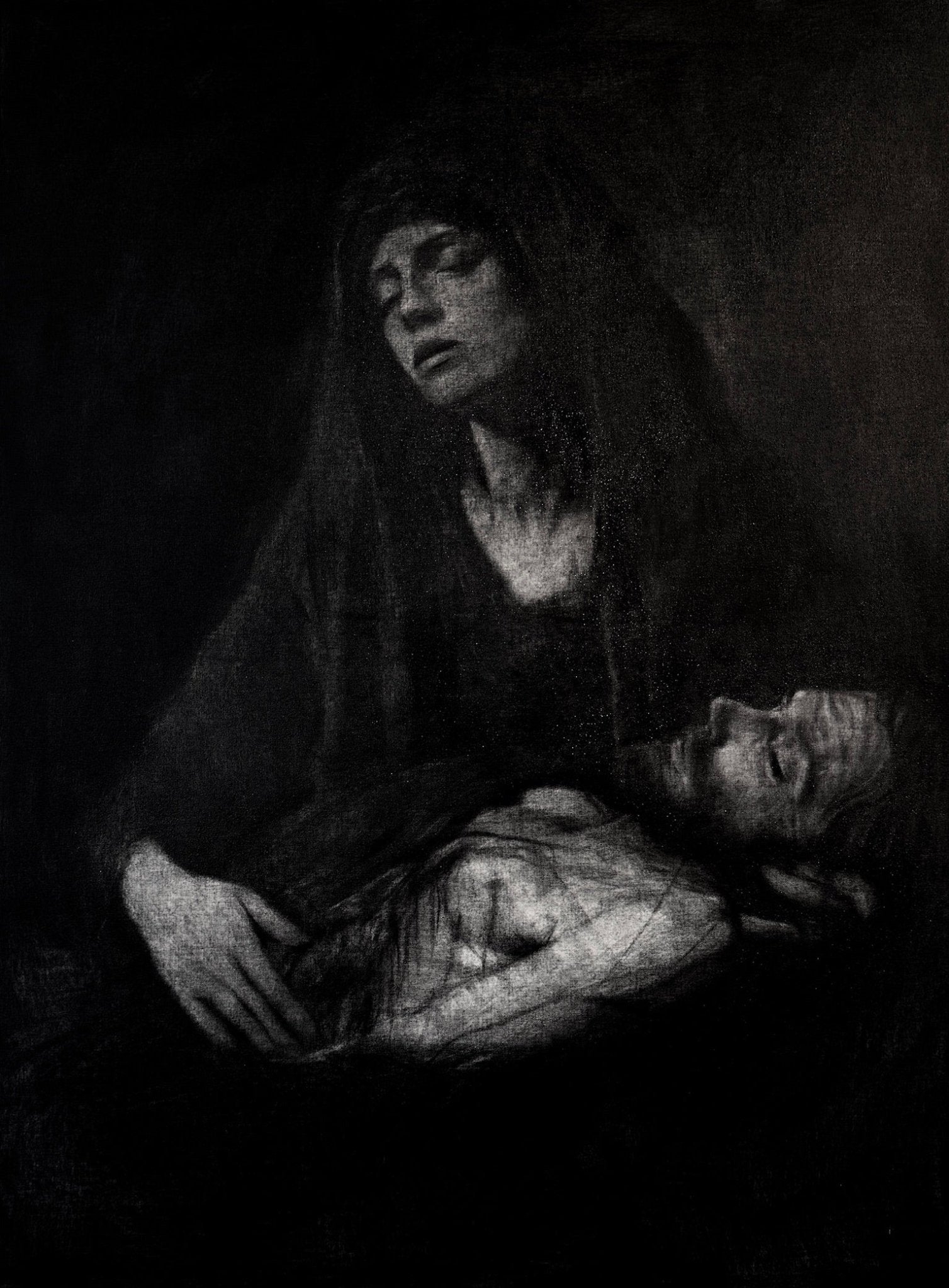 The Divine Descent | Charcoal on Canvas - Mad Charcoal