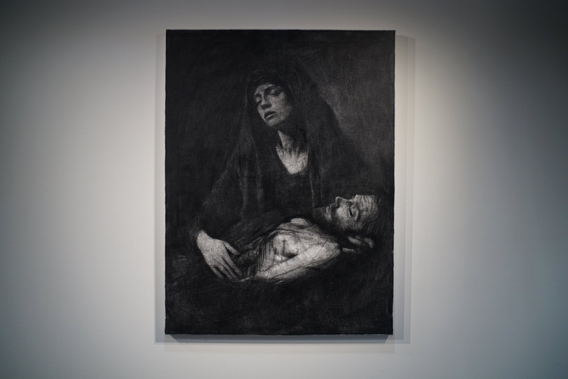 The Divine Descent | Charcoal on Canvas - Mad Charcoal