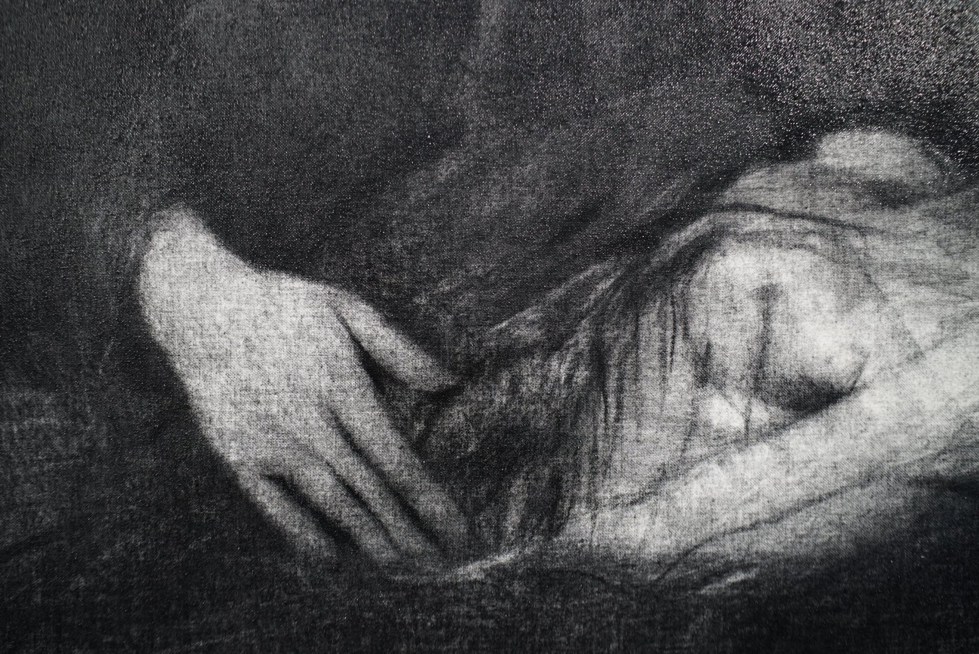 The Divine Descent | Charcoal on Canvas - Mad Charcoal