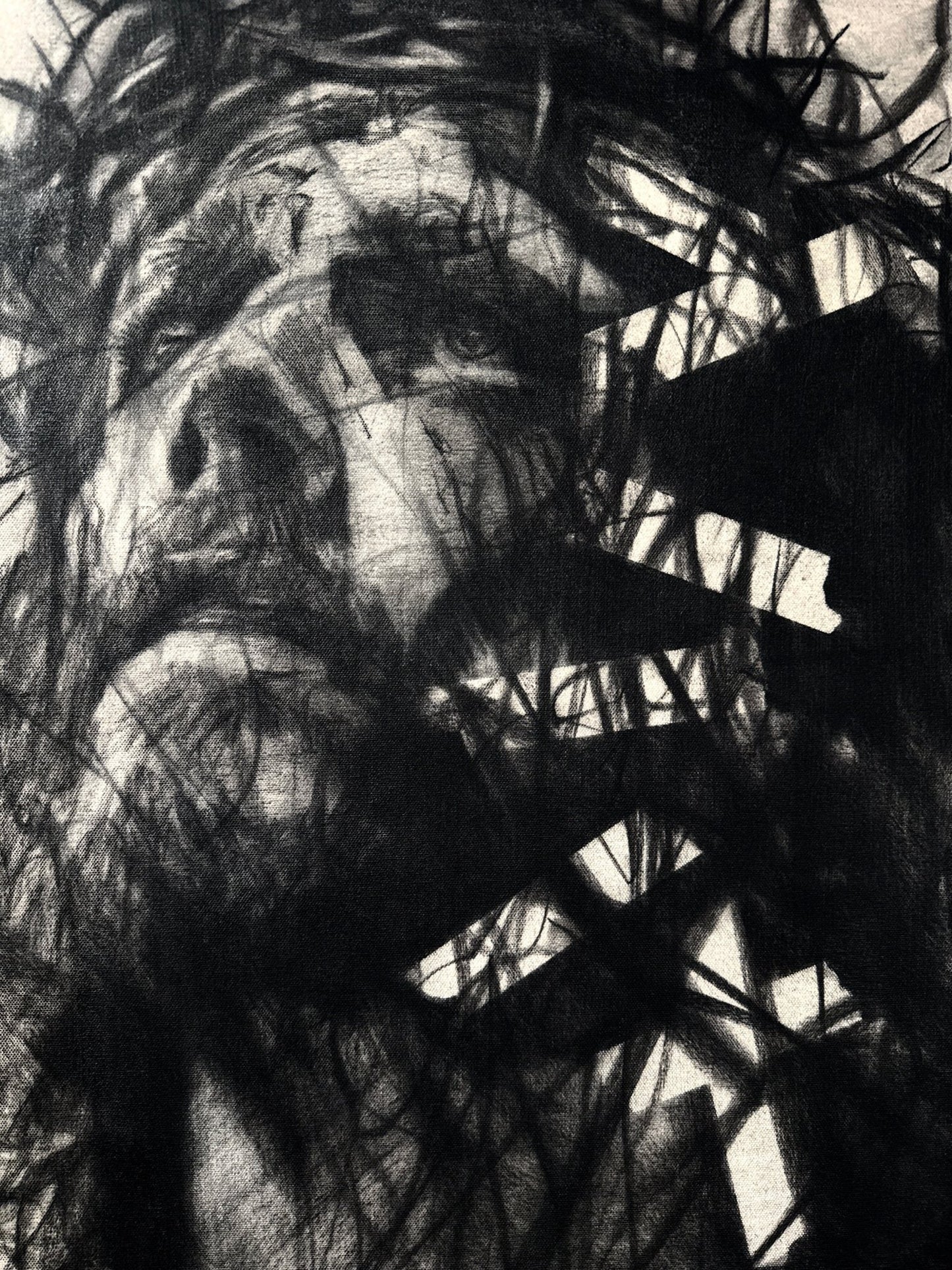The Joy Set Before Him | Original Charcoal on Canvas - Mad Charcoal