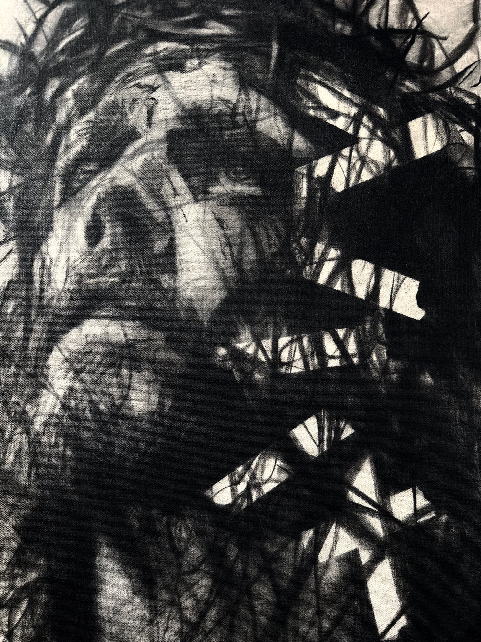 The Joy Set Before Him | Original Charcoal on Canvas - Mad Charcoal