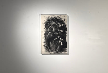 The Joy Set Before Him | Original Charcoal on Canvas - Mad Charcoal