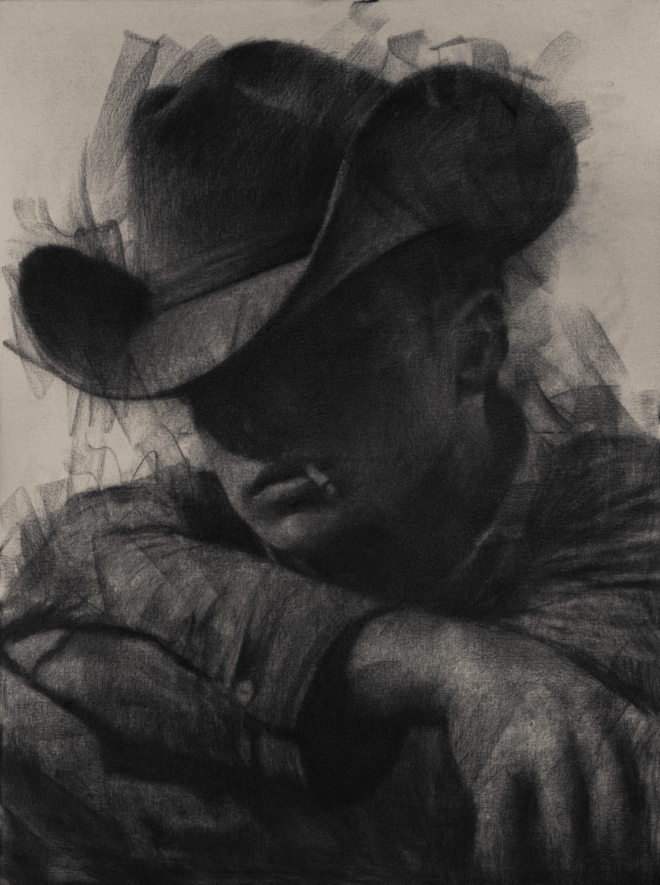 The Long Road Home | Original Charcoal on Canvas - Mad Charcoal