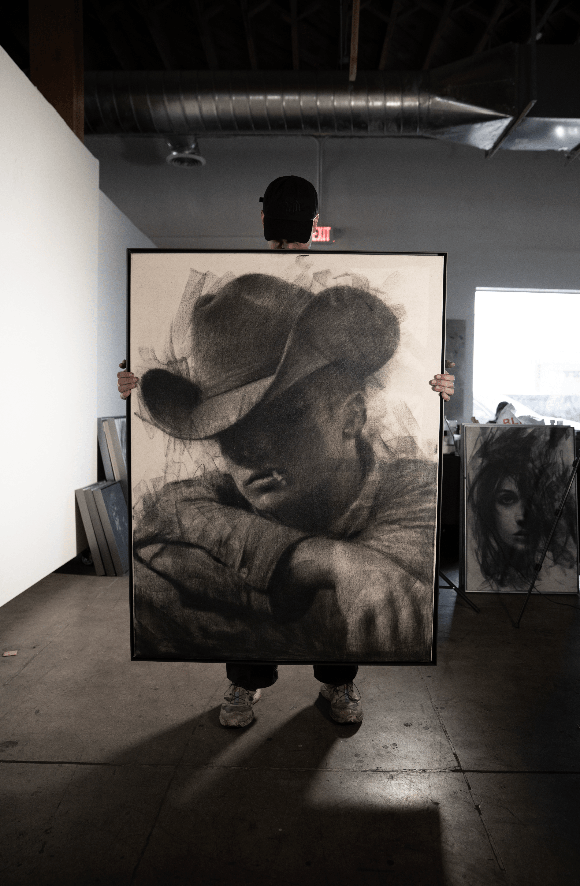 The Long Road Home | Original Charcoal on Canvas - Mad Charcoal