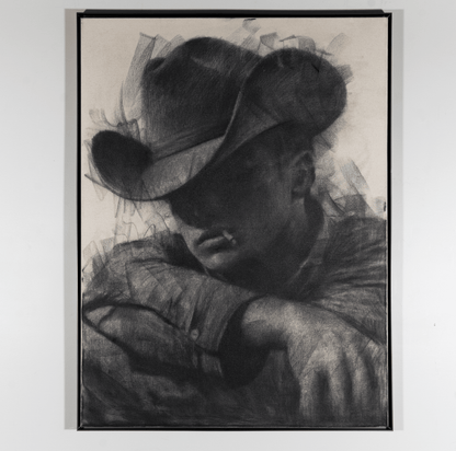 The Long Road Home | Original Charcoal on Canvas - Mad Charcoal