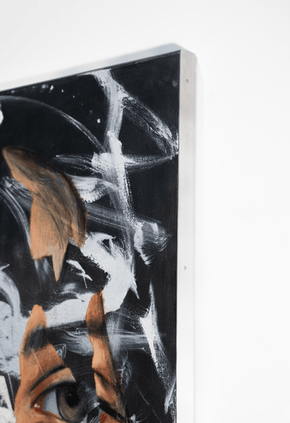 The Noise Beneath Our Skin | Original Charcoal and Oil Pastel on Canvas - Mad Charcoal