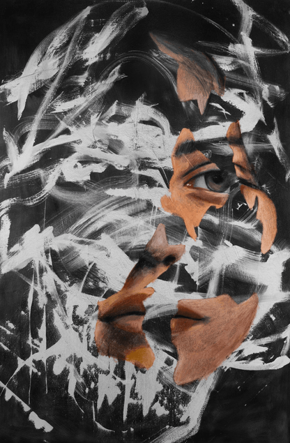 The Noise Beneath Our Skin | Original Charcoal and Oil Pastel on Canvas - Mad Charcoal