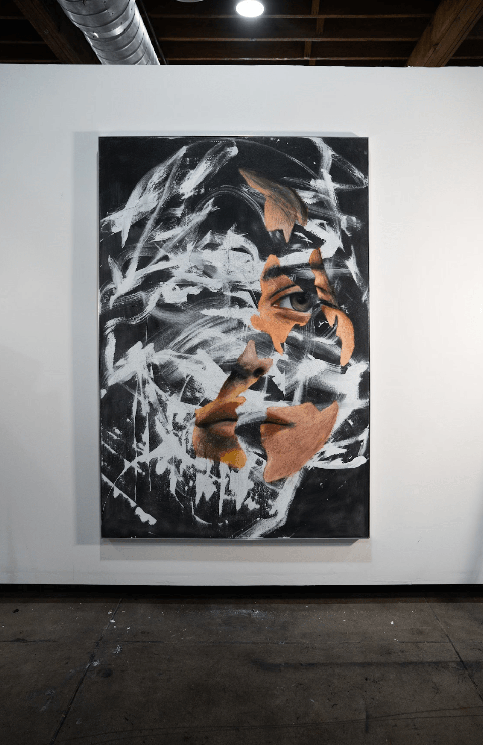 The Noise Beneath Our Skin | Original Charcoal and Oil Pastel on Canvas - Mad Charcoal
