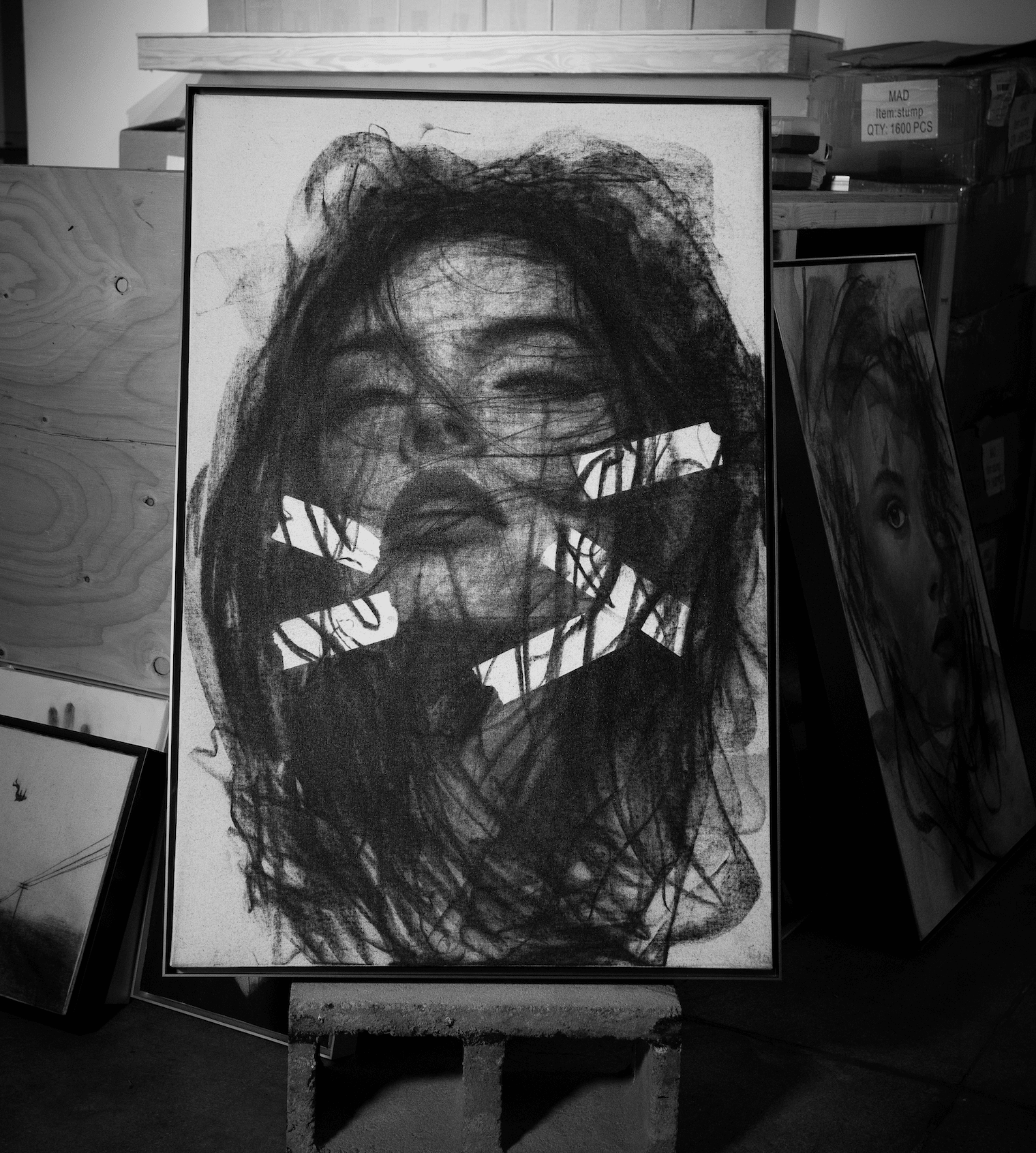 The Part of Me That Never Returned | Original Charcoal on Canvas - Mad Charcoal