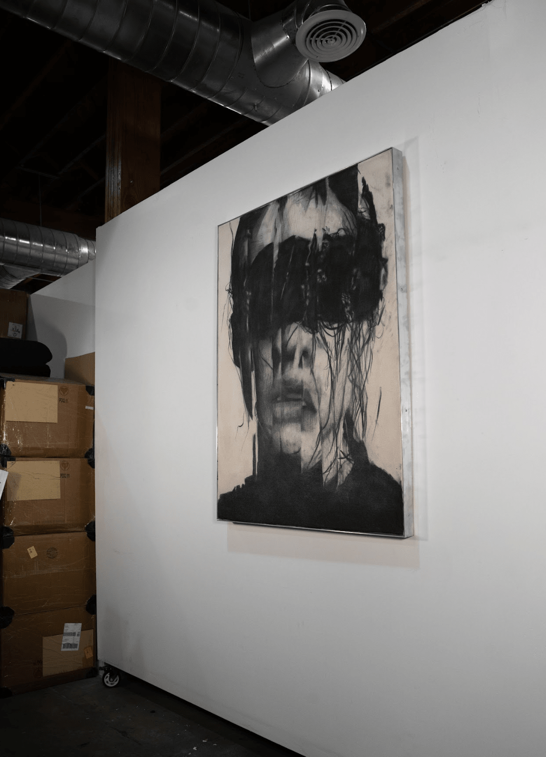 The Quiet Breaking | Original Charcoal on Canvas - Mad Charcoal