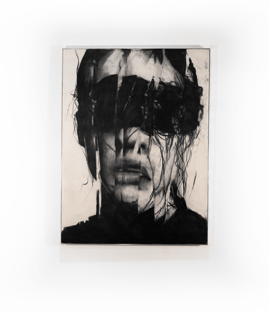 The Quiet Breaking | Original Charcoal on Canvas - Mad Charcoal