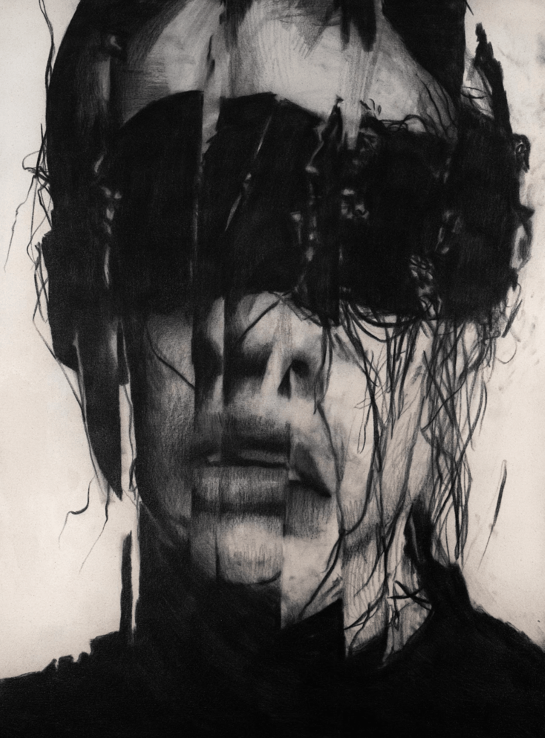 The Quiet Breaking | Original Charcoal on Canvas - Mad Charcoal