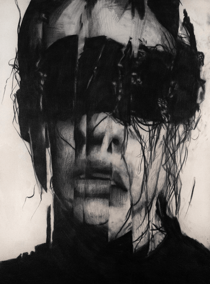 The Quiet Breaking | Original Charcoal on Canvas - Mad Charcoal