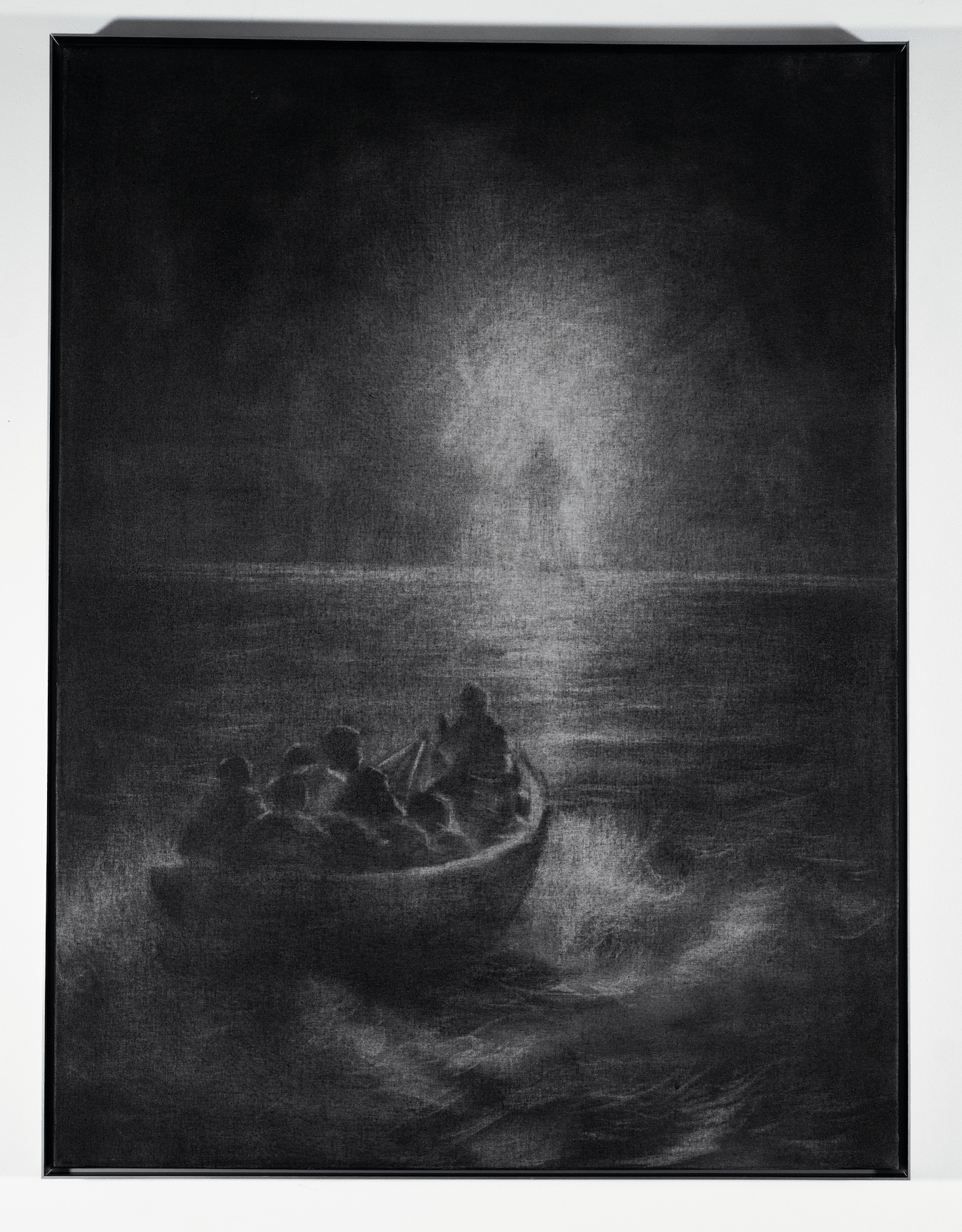 The Sea Could Not Hold Him | Original Charcoal on Canvas - Mad Charcoal