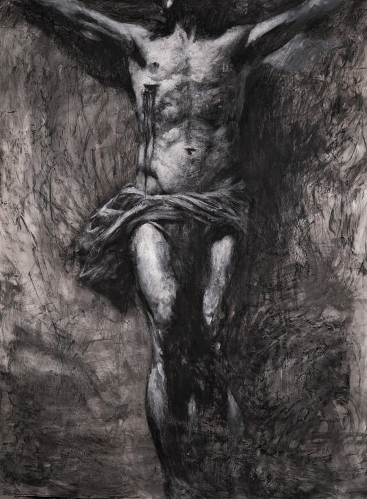 The Shadow of His Wounds | Original Painting - Mad Charcoal