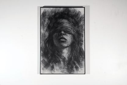 The Shape of Silence | Original Charcoal on Canvas - Mad Charcoal