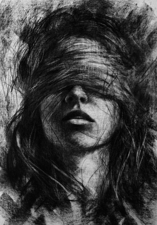 The Shape of Silence | Original Charcoal on Canvas - Mad Charcoal