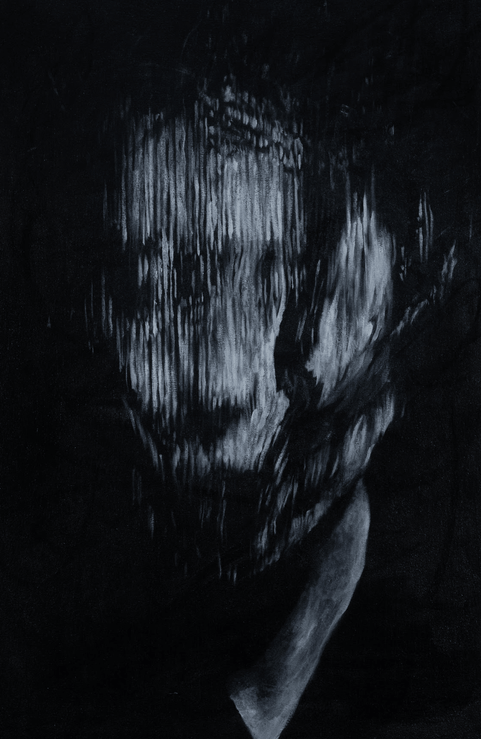 The Shape of You in the Static | Original Charcoal on Canvas - Mad Charcoal