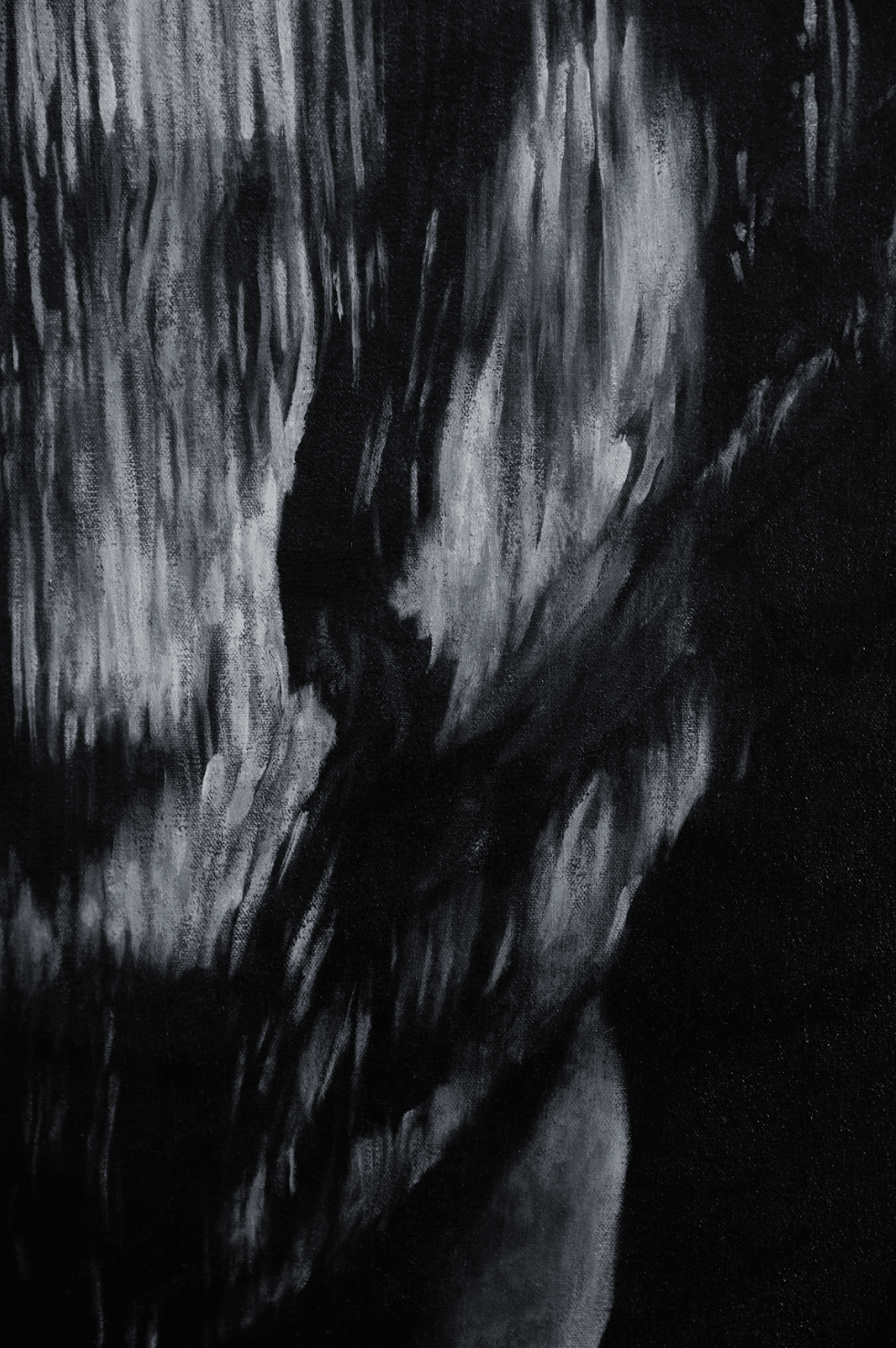 The Shape of You in the Static | Original Charcoal on Canvas - Mad Charcoal