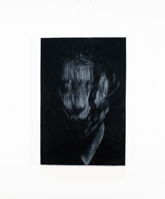 The Shape of You in the Static | Original Charcoal on Canvas - Mad Charcoal