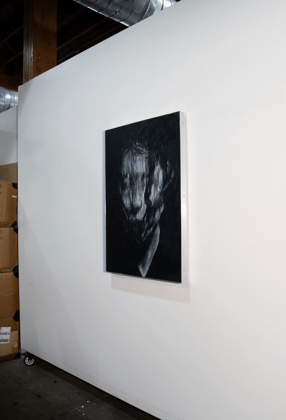 The Shape of You in the Static | Original Charcoal on Canvas - Mad Charcoal