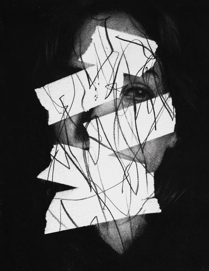 The Slow Collapse Of Certainty | Original Charcoal on Canvas - Mad Charcoal