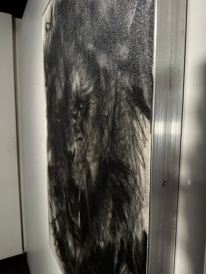 The Sound that Makes the Mountains Tremble | Original Charcoal on Canvas - Mad Charcoal