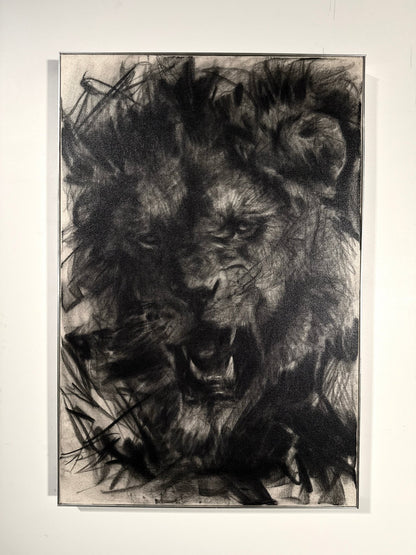 The Sound that Makes the Mountains Tremble | Original Charcoal on Canvas - Mad Charcoal