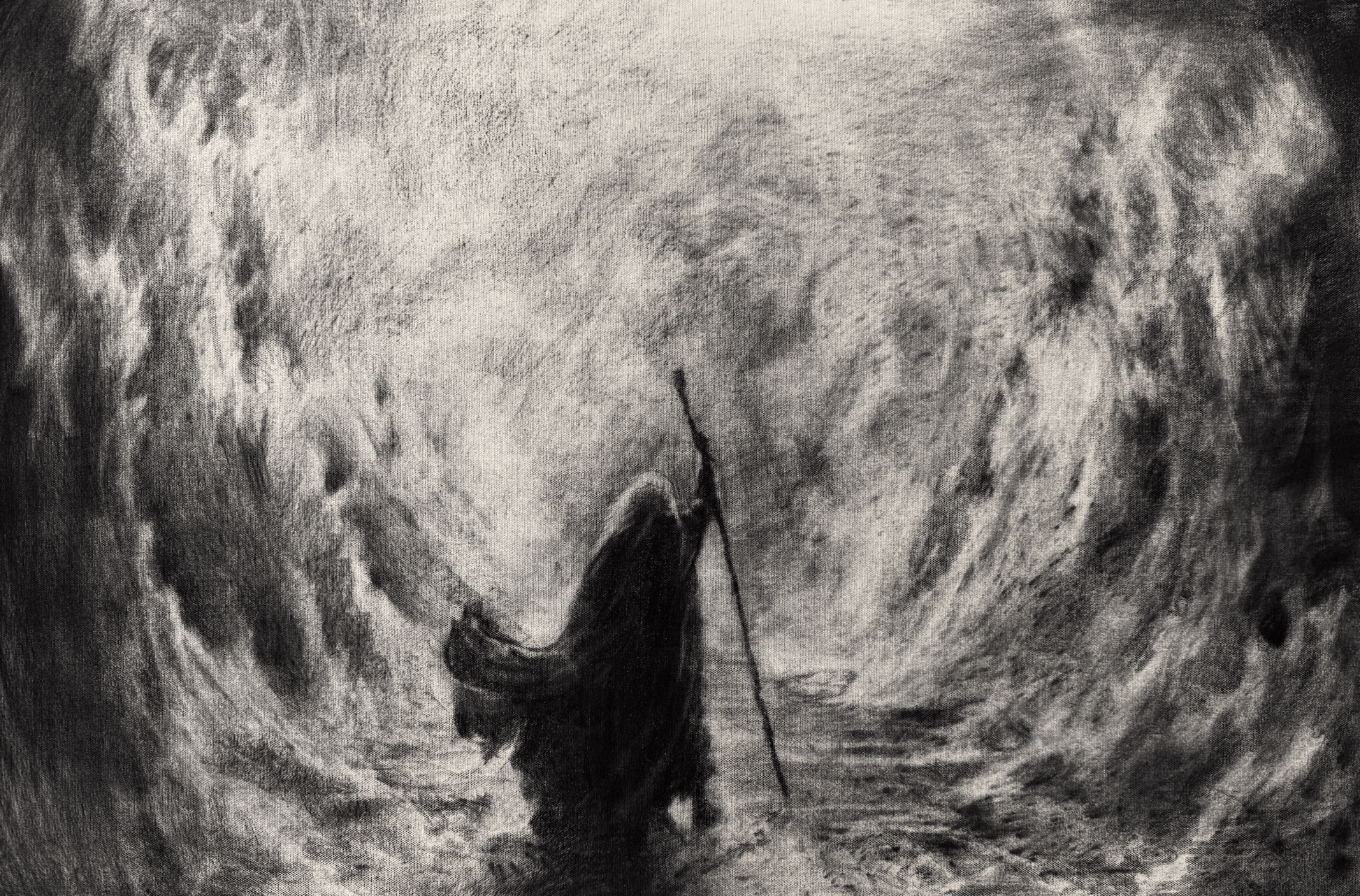 The Way that Was Not There | Original Charcoal on Canvas - Mad Charcoal