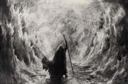 The Way that Was Not There | Original Charcoal on Canvas - Mad Charcoal