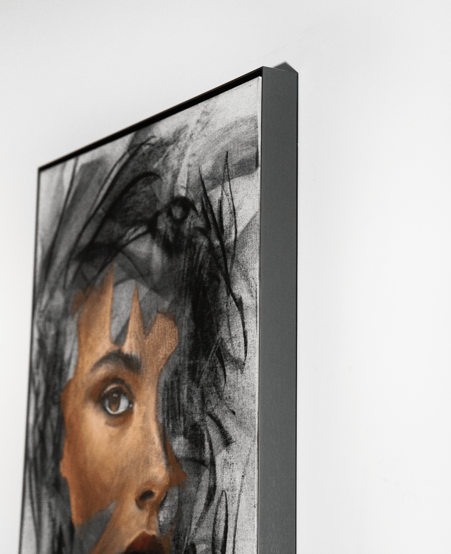 The Weight Of Looking Back | Original Charcoal on Canvas - Mad Charcoal