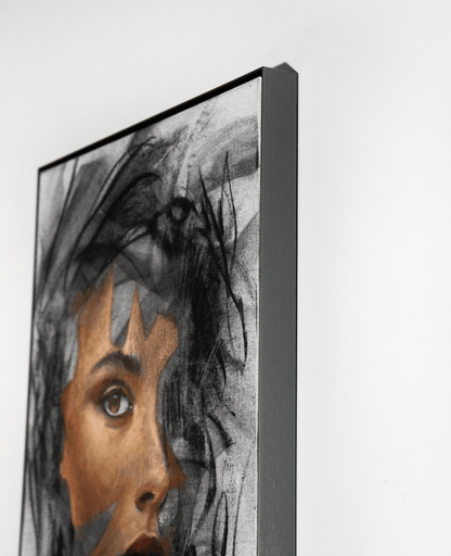 The Weight Of Looking Back | Original Charcoal on Canvas - Mad Charcoal