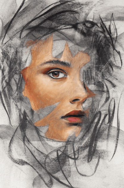 The Weight Of Looking Back | Original Charcoal on Canvas - Mad Charcoal