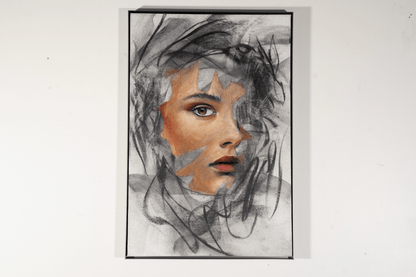 The Weight Of Looking Back | Original Charcoal on Canvas - Mad Charcoal