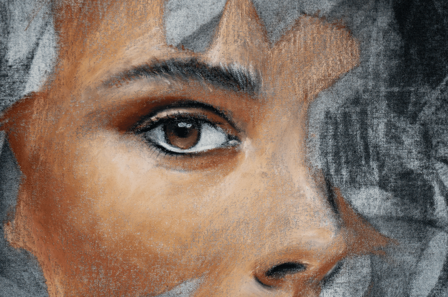The Weight Of Looking Back | Original Charcoal on Canvas - Mad Charcoal