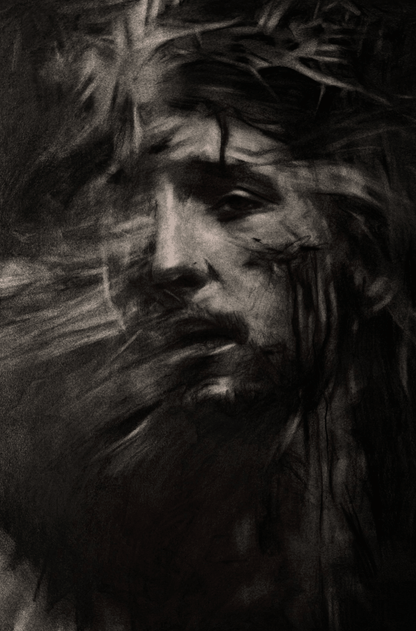 The Word Entered Our Dust | Original Charcoal on Canvas - Mad Charcoal