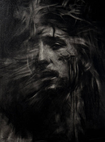 The Word Entered Our Dust | Original Charcoal on Canvas - Mad Charcoal