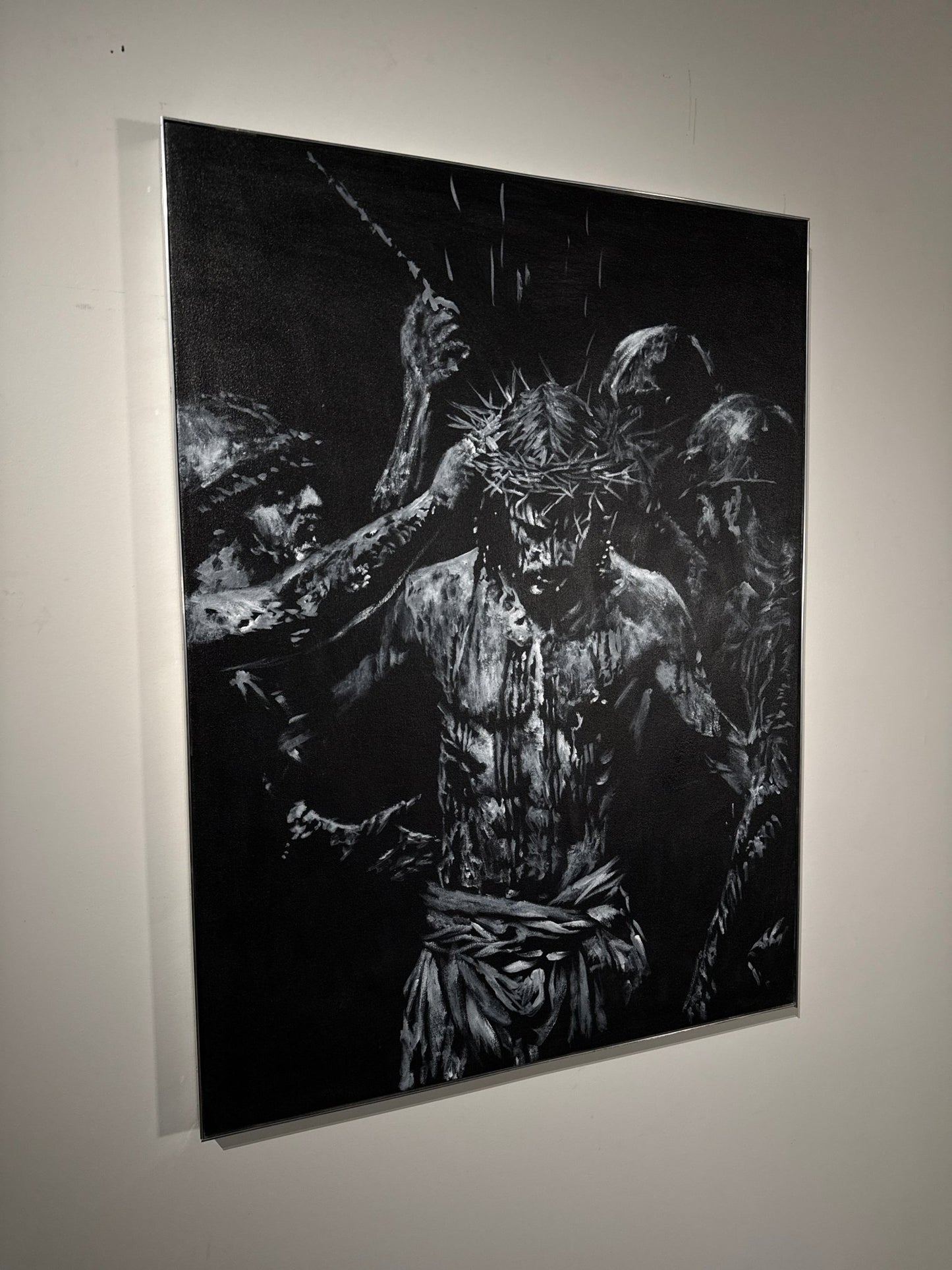 The Wounds He Chose | Original Charcoal on Canvas - Mad Charcoal