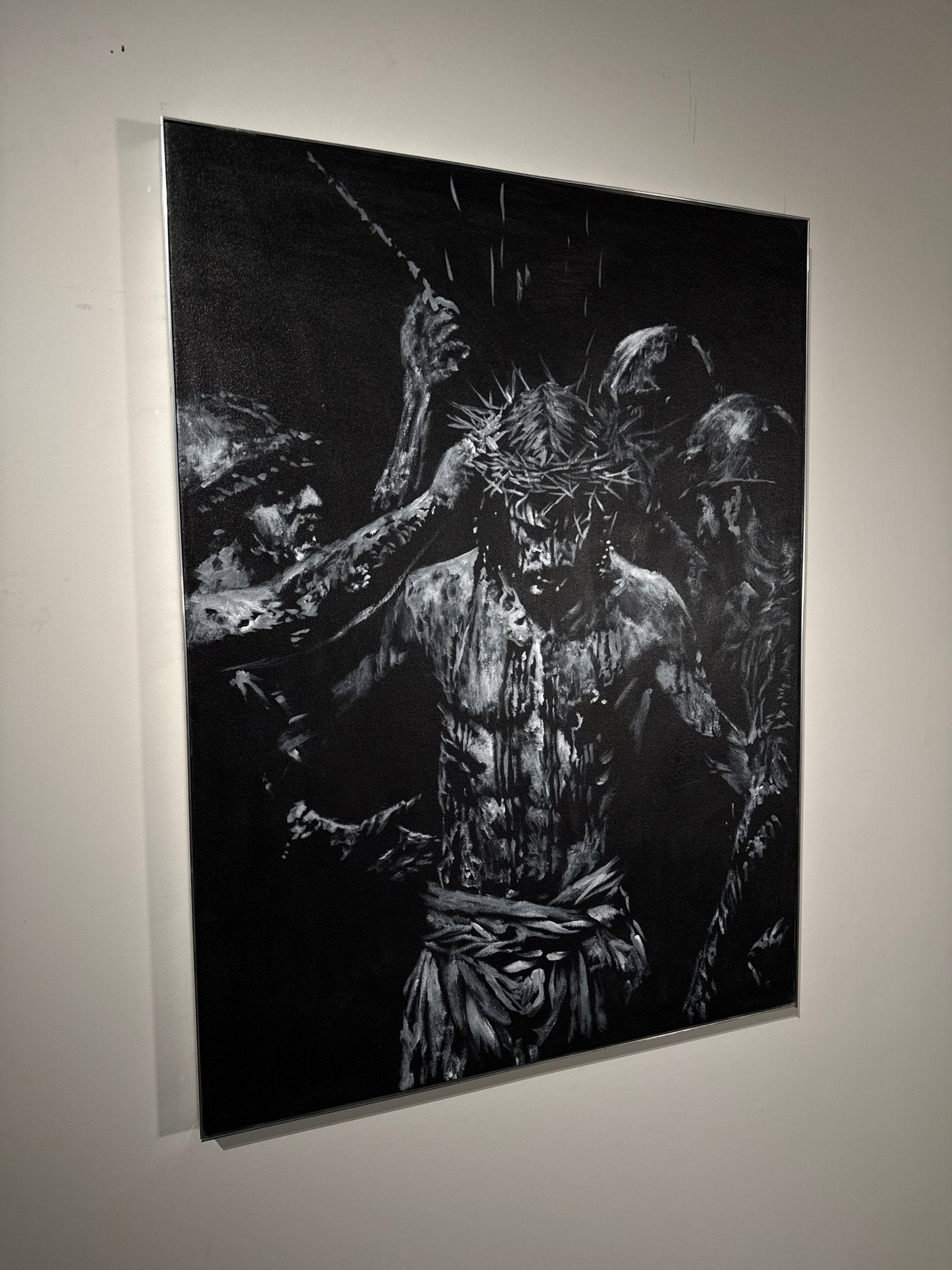The Wounds He Chose | Original Charcoal on Canvas - Mad Charcoal