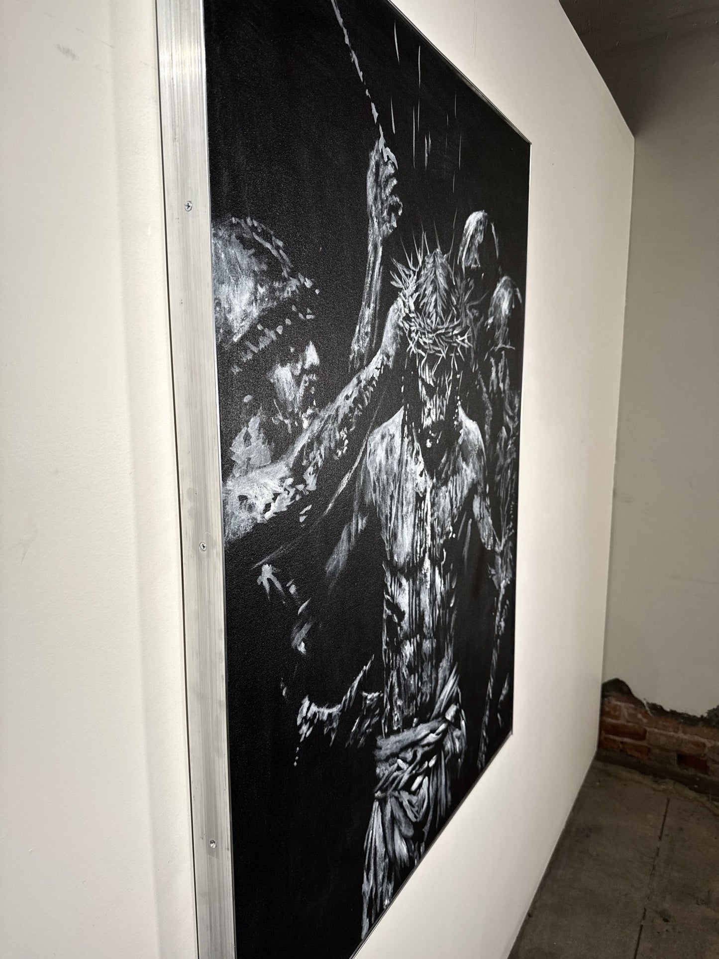 The Wounds He Chose | Original Charcoal on Canvas - Mad Charcoal