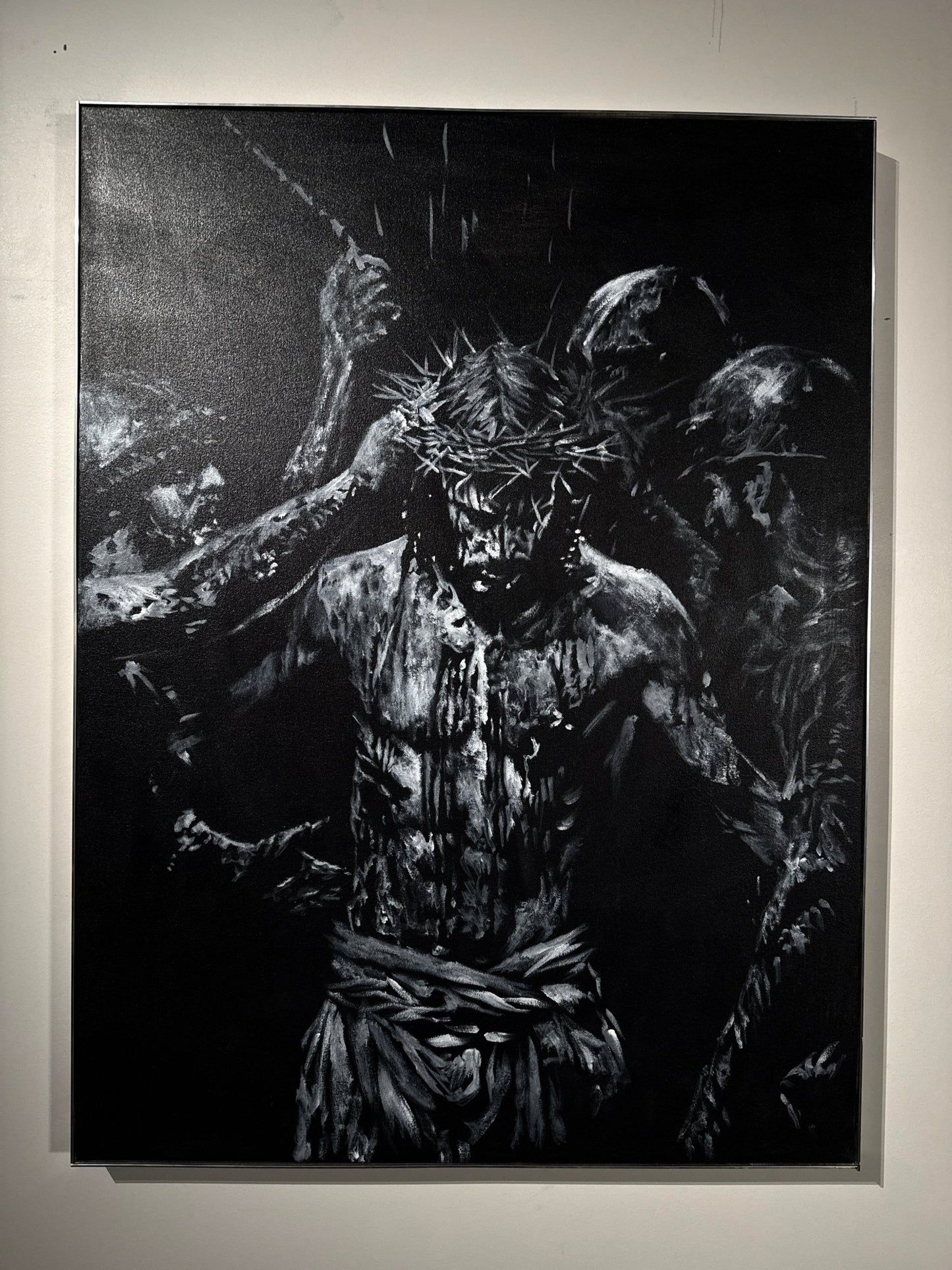 The Wounds He Chose | Original Charcoal on Canvas - Mad Charcoal