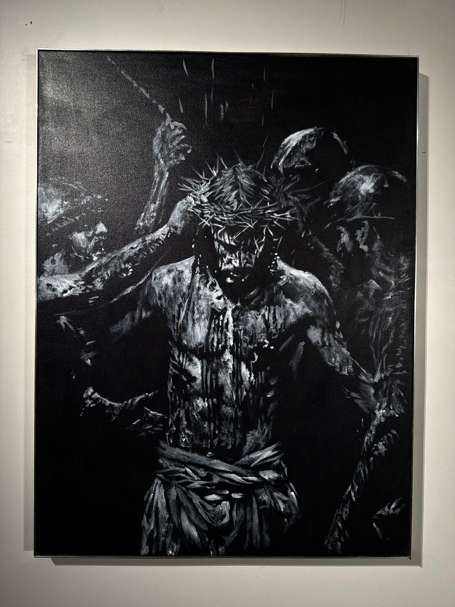 The Wounds He Chose | Original Charcoal on Canvas - Mad Charcoal