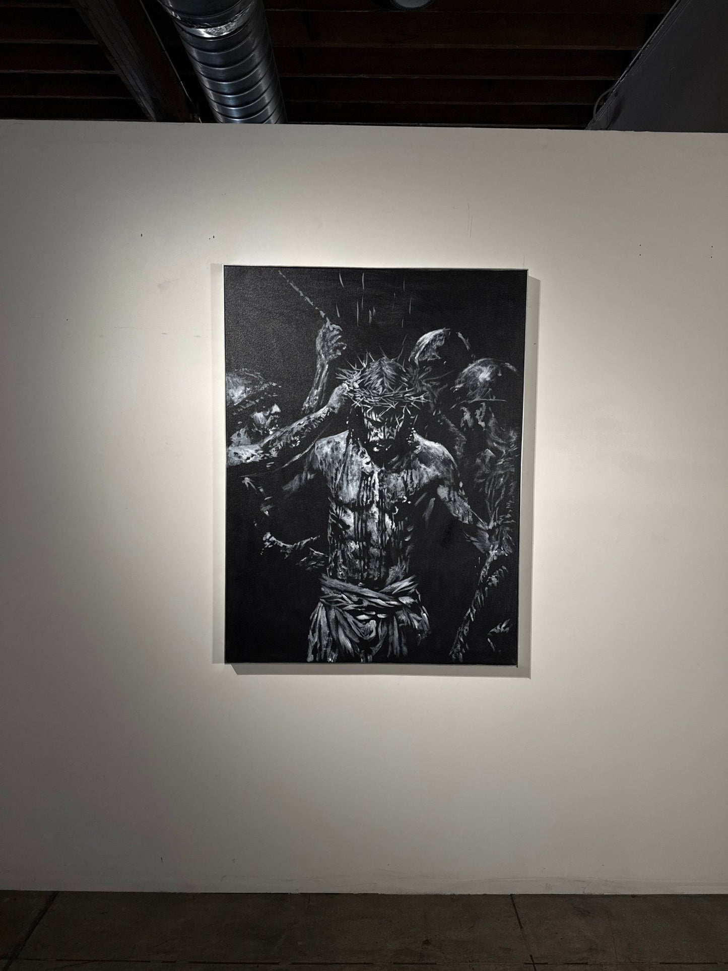 The Wounds He Chose | Original Charcoal on Canvas - Mad Charcoal