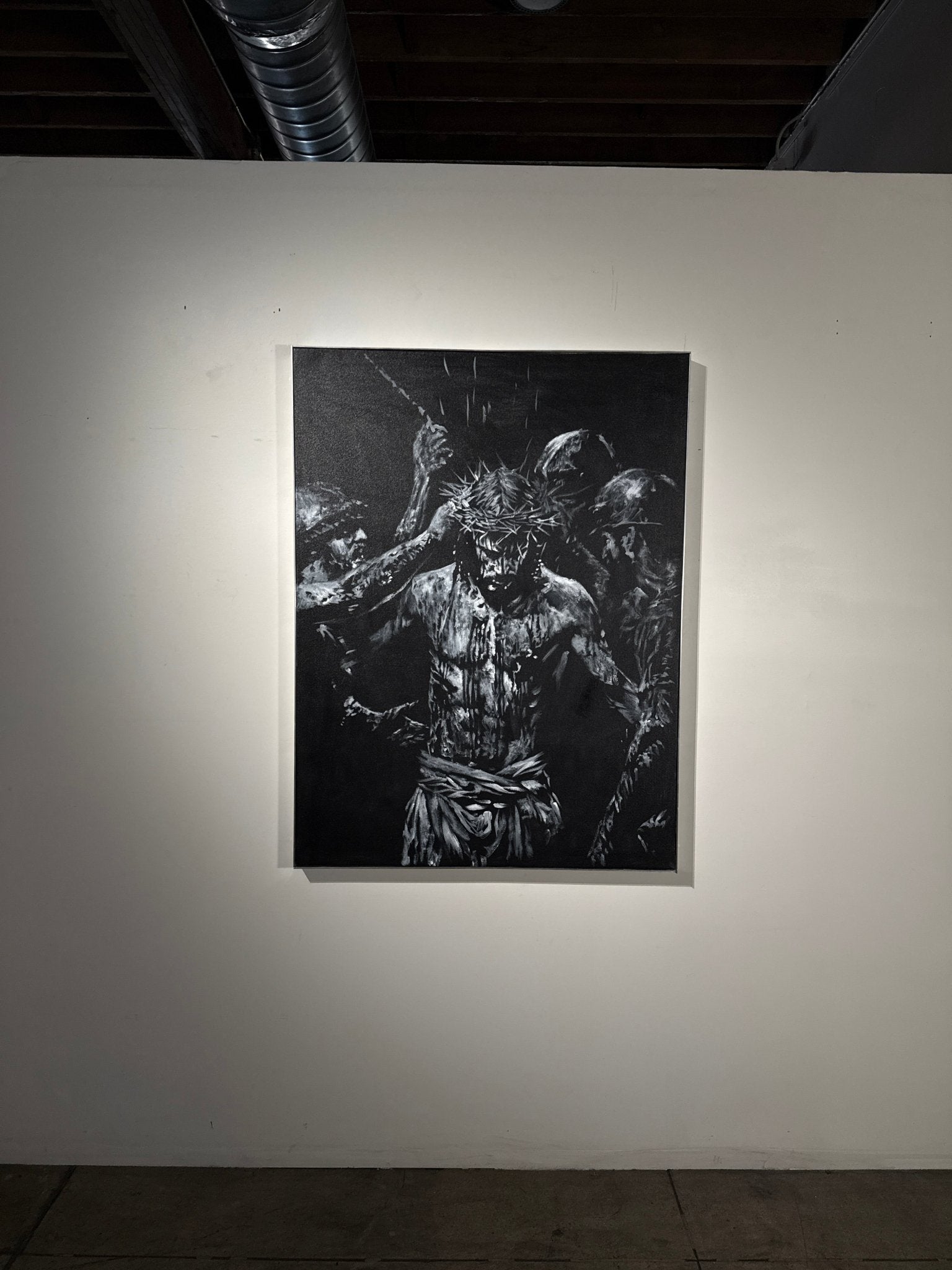The Wounds He Chose | Original Charcoal on Canvas - Mad Charcoal