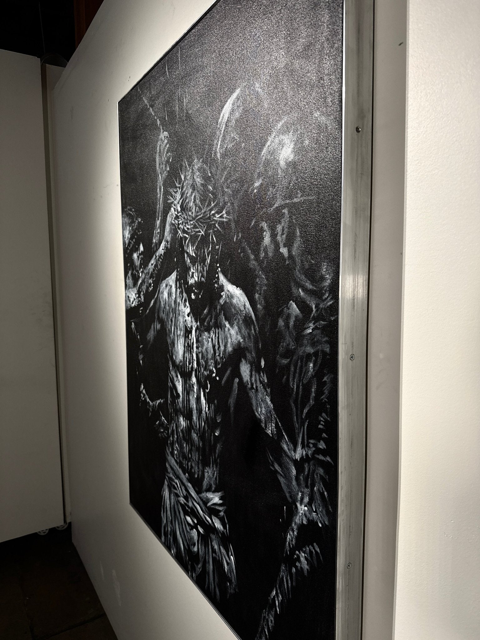 The Wounds He Chose | Original Charcoal on Canvas - Mad Charcoal