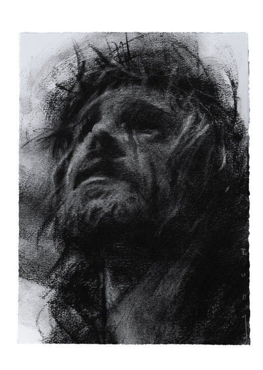 There's A God Who Weeps, There's A God Who Bleeds | Original Drawing - Mad Charcoal