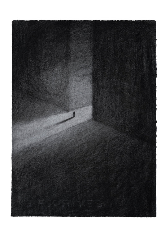 Threshold | Original Drawing - Mad Charcoal