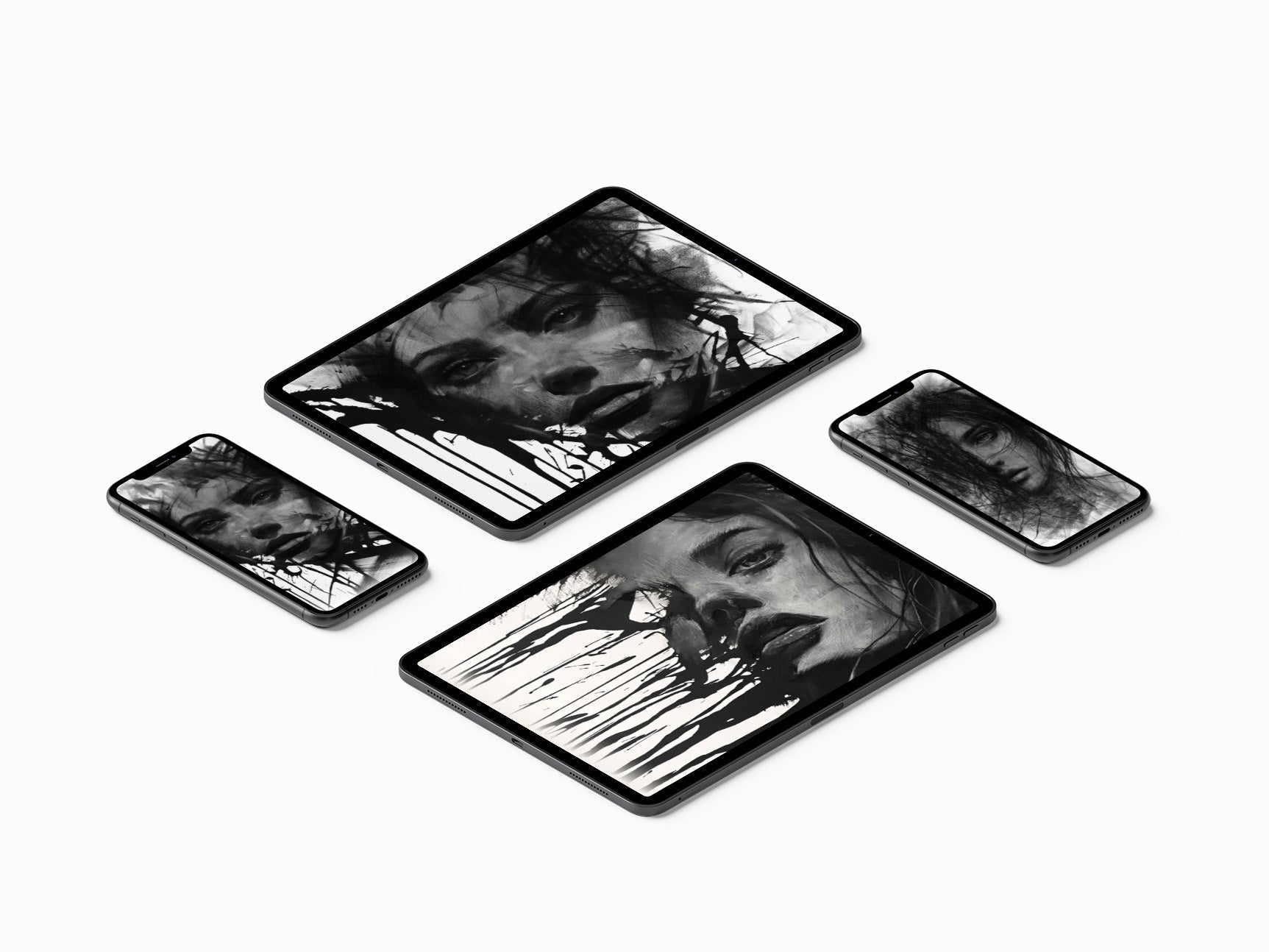 Unraveling | Digital Wallpaper - Mad Charcoal