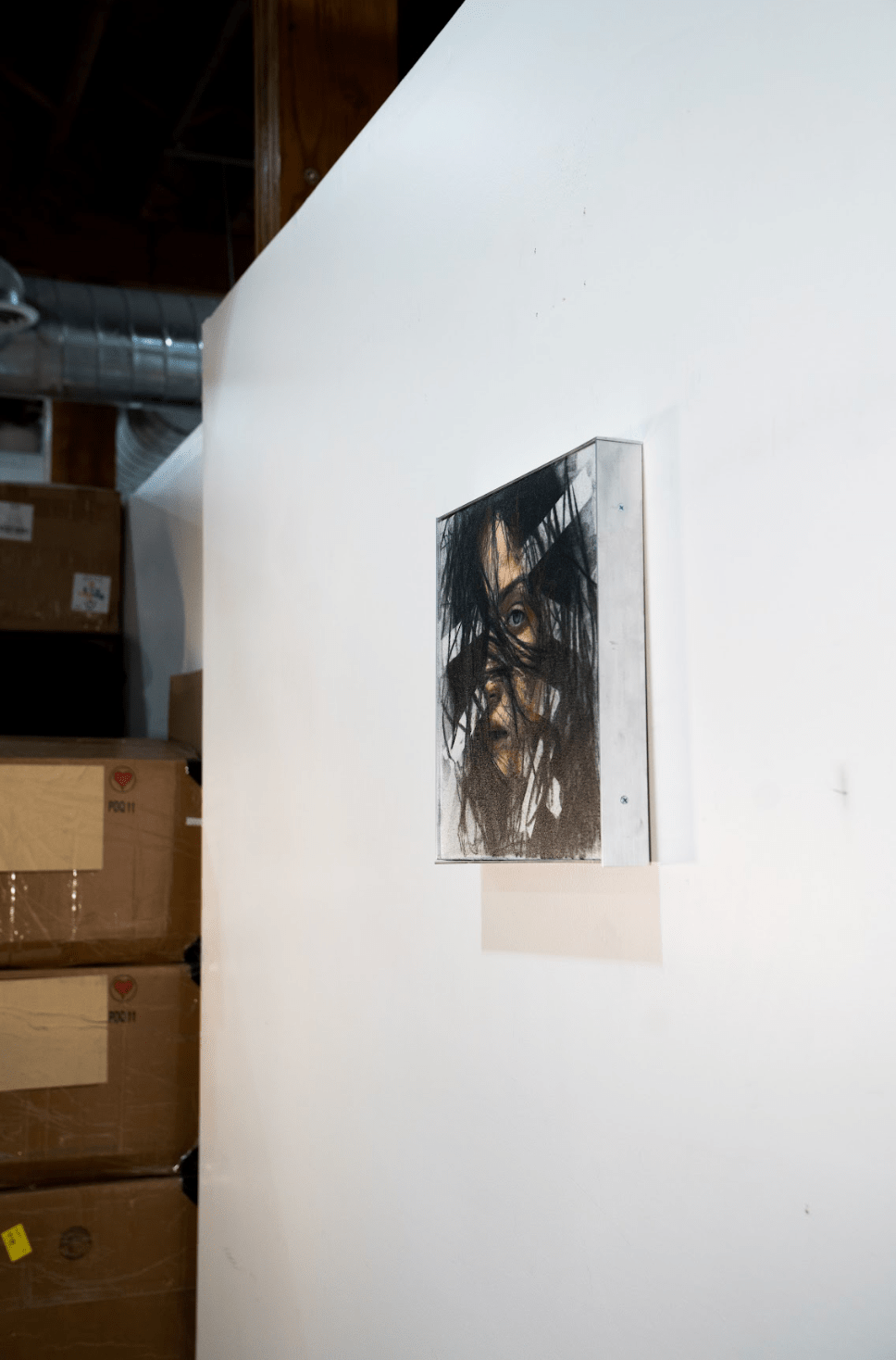 Unveil Me | Original Charcoal and Oil Pastel on Canvas - Mad Charcoal