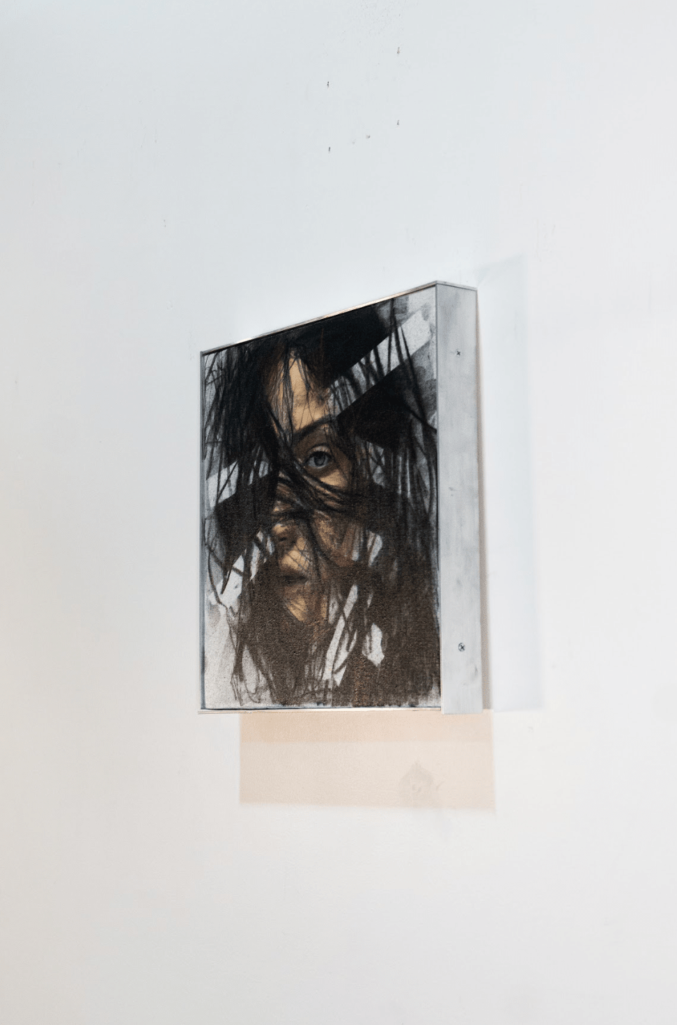 Unveil Me | Original Charcoal and Oil Pastel on Canvas - Mad Charcoal